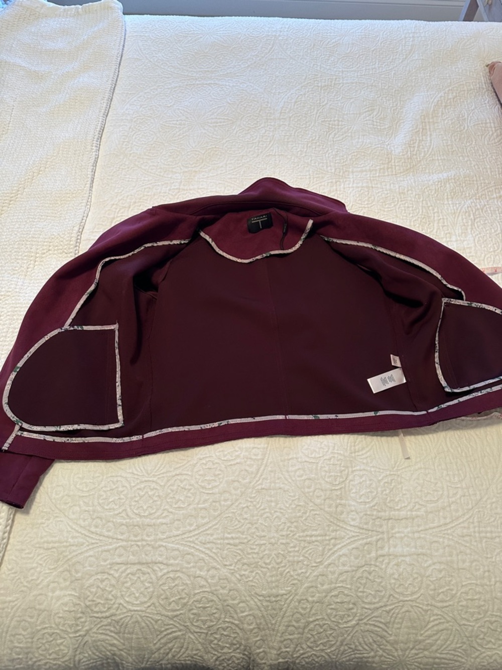 Tahari Deep Plum Zip-Front Blazer Jacket - Picture 5 of 16